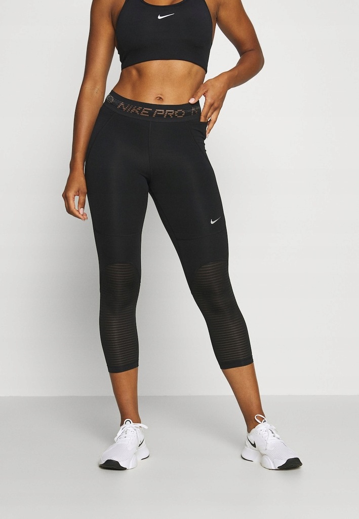 NIKE LEGGINSY DAMSKIE CZARNE LOGO S BSE