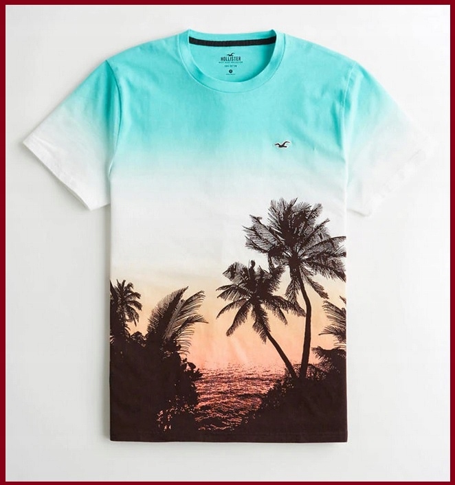 Koszulka Hollister T-Shirt Roz L Stylowa Slim Fit