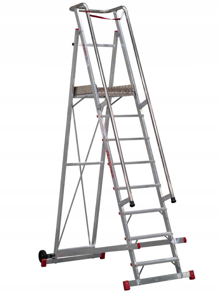 Drabina aluminiowa magazynowa jezdna Faraone SM (8 stopni) 4,1m WR