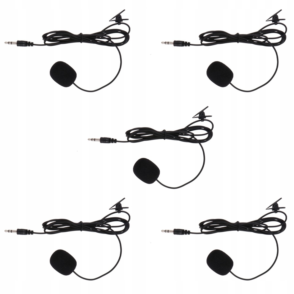 LAVALIER MICROPHONE PORTABLE FOR COMPUTER LAPEL 5 PCS
