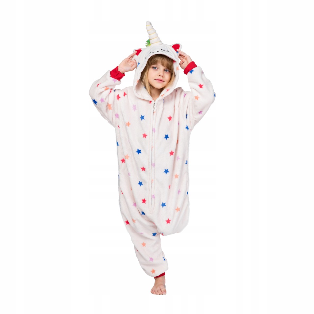 JEDNOROŻEC Piżama Dzieci Kigurumi Onesie 134