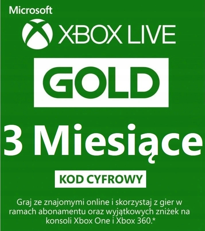 Xbox Live Gold 3 Miesiące Klucz Aktywacyjny