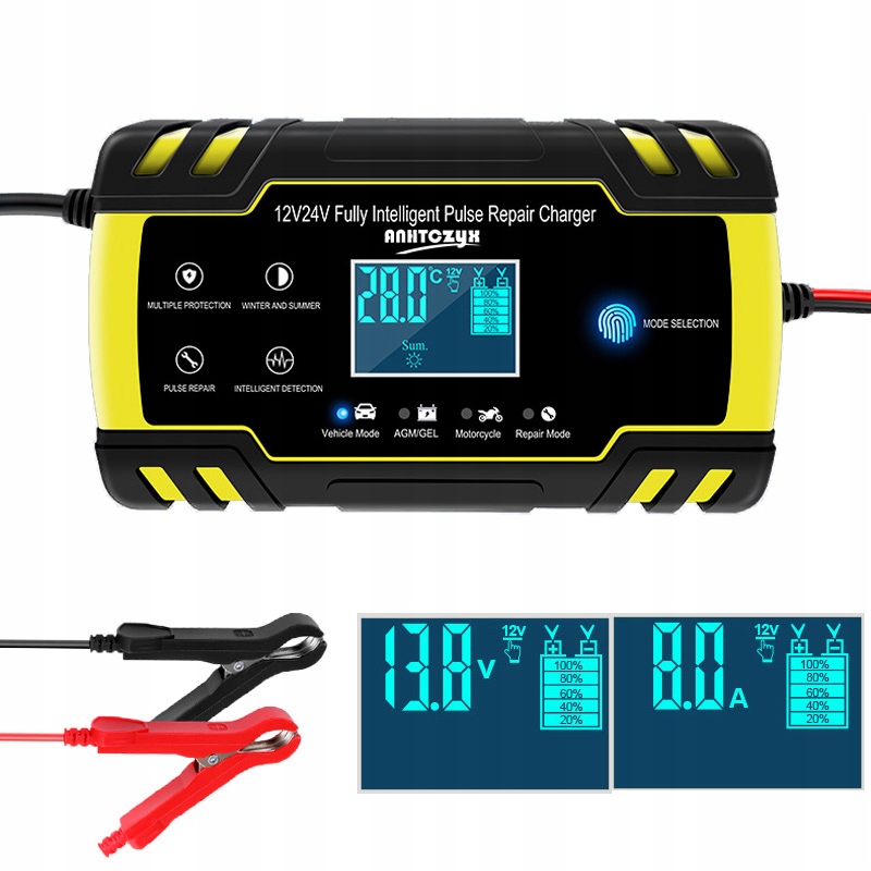 Prostownik do akumulatora 12V 24V 8A Anhtczyx - 10066564317 - oficjalne ...