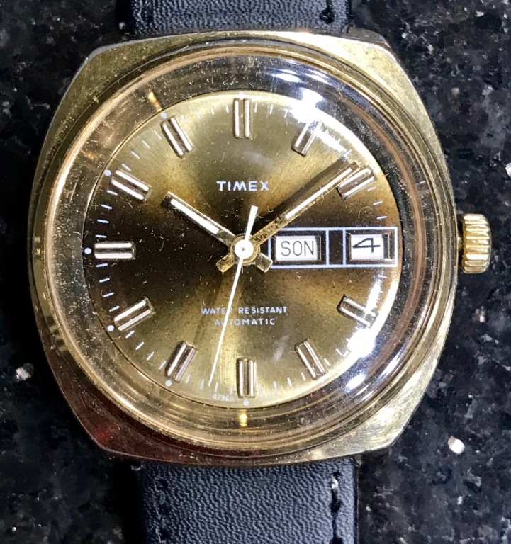 Stary zegarek Timex Automatic datownik, niesprawny