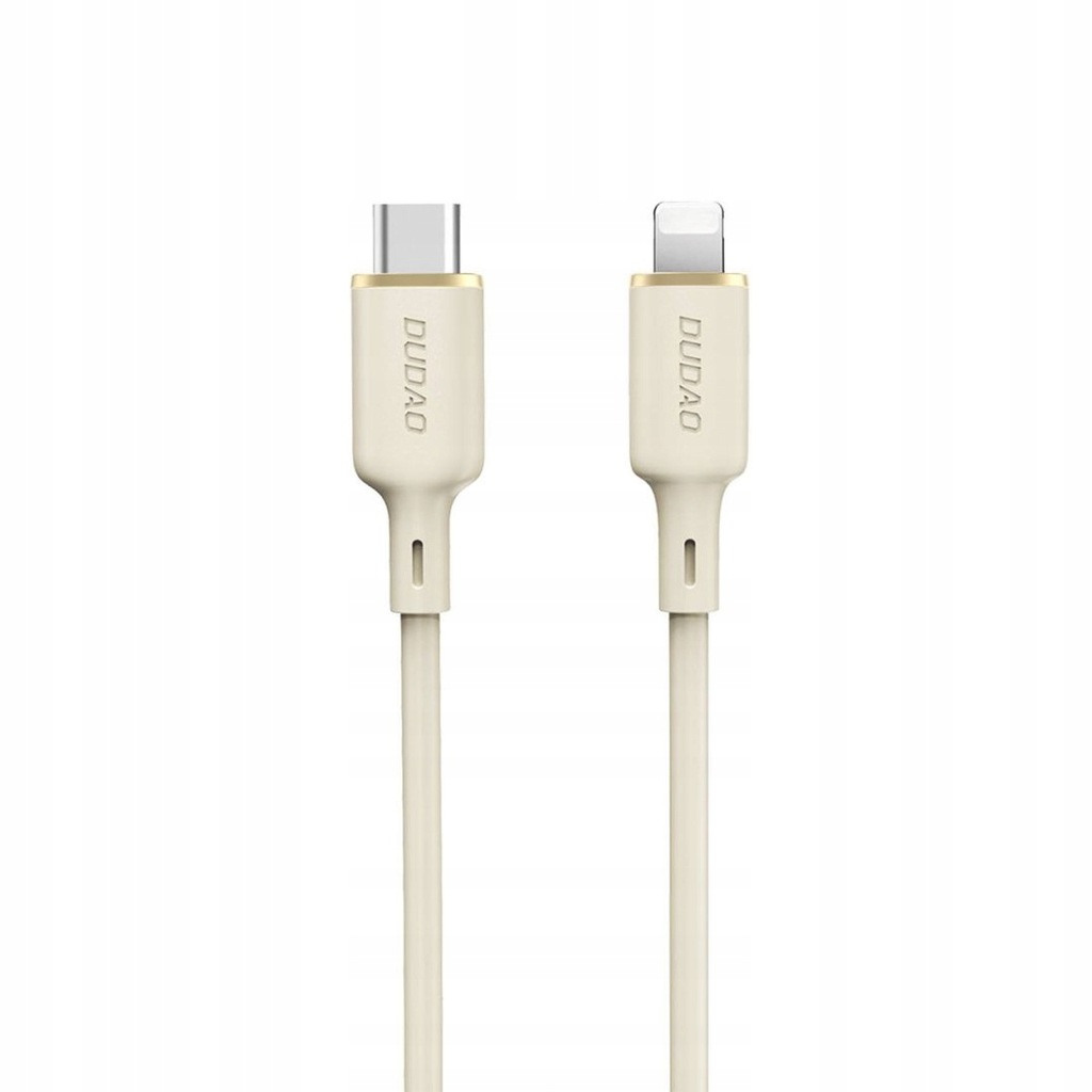 Kabel przewód wzmacniany SR do iPhone USB-C - Lightning 30W 1m beżowy