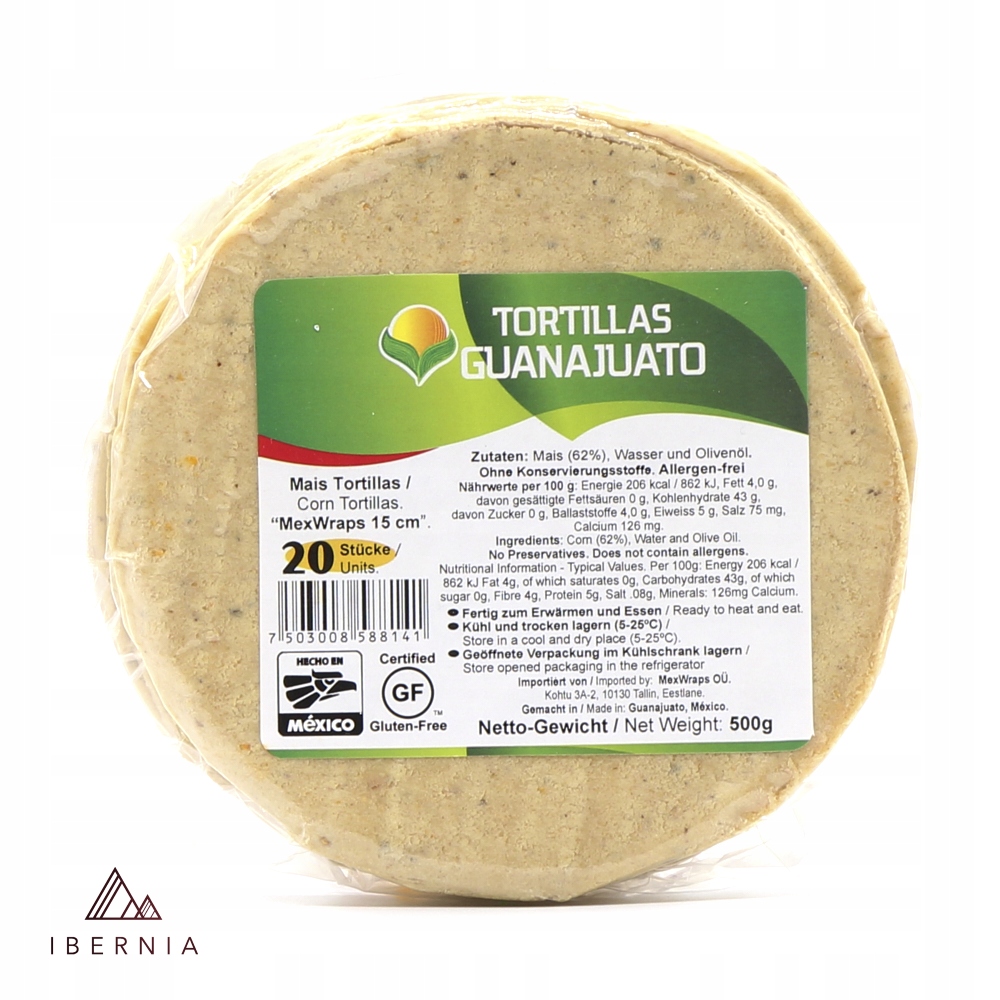 Tortilla Maiz 15cm Amarillas 20uds