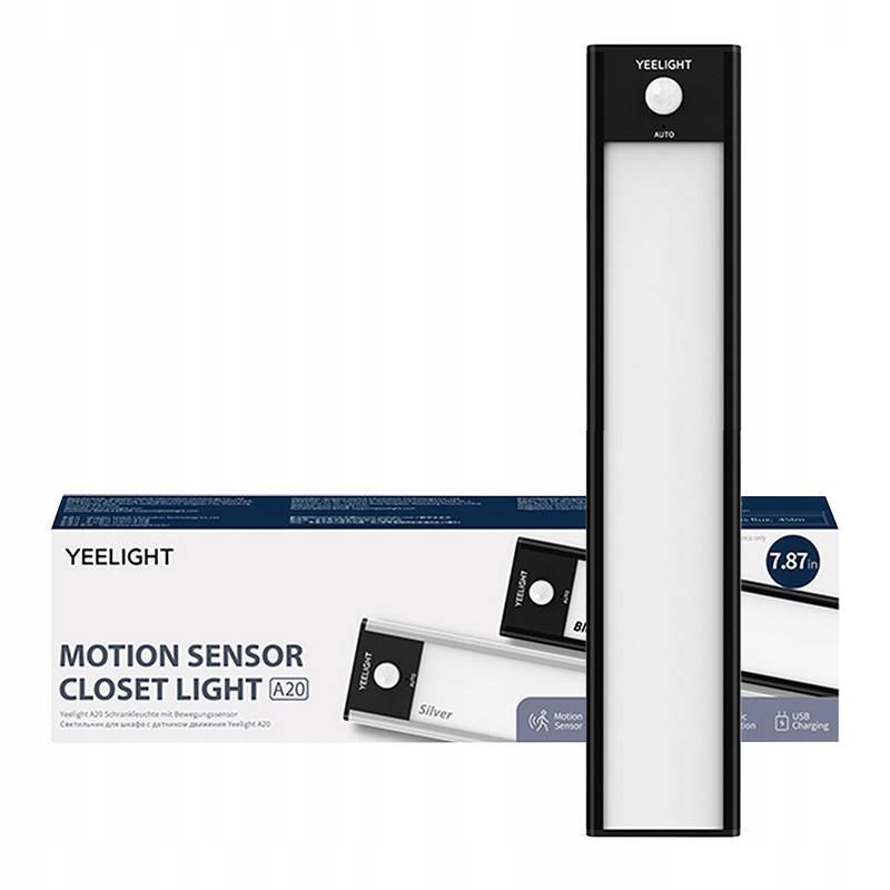 Lampka do szafy z czujnikiem ruchu Yeelight Closet Light 20cm (Czarny) 2700