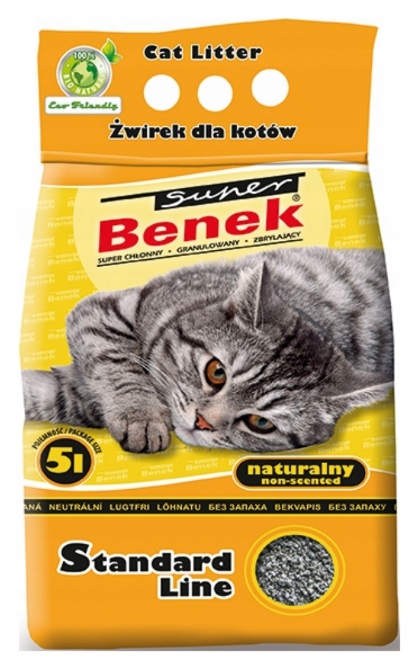 Super Benek Standard NATURALNY 5L Żwirek dla kota