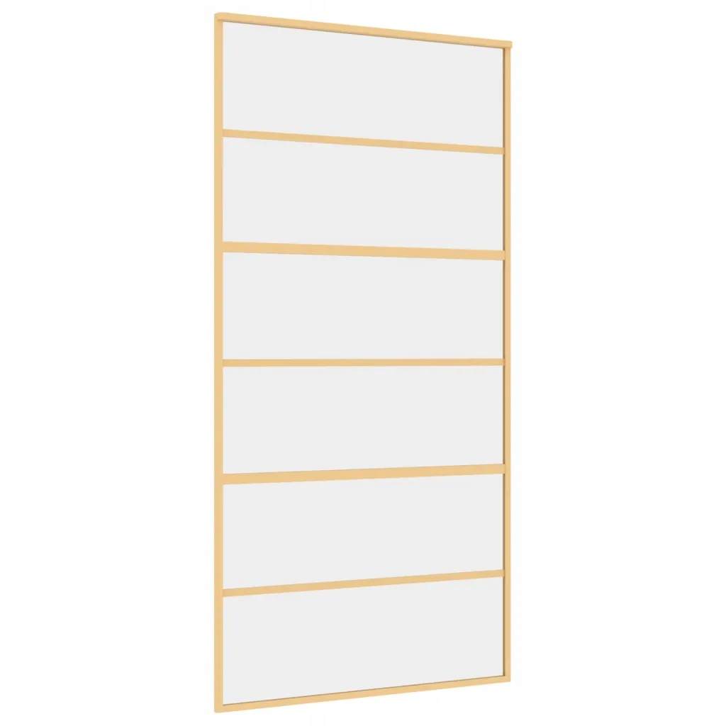 vidaXL Drzwi przesuwne, złote, 102,5x205 cm, przezroczyste szkło ESG