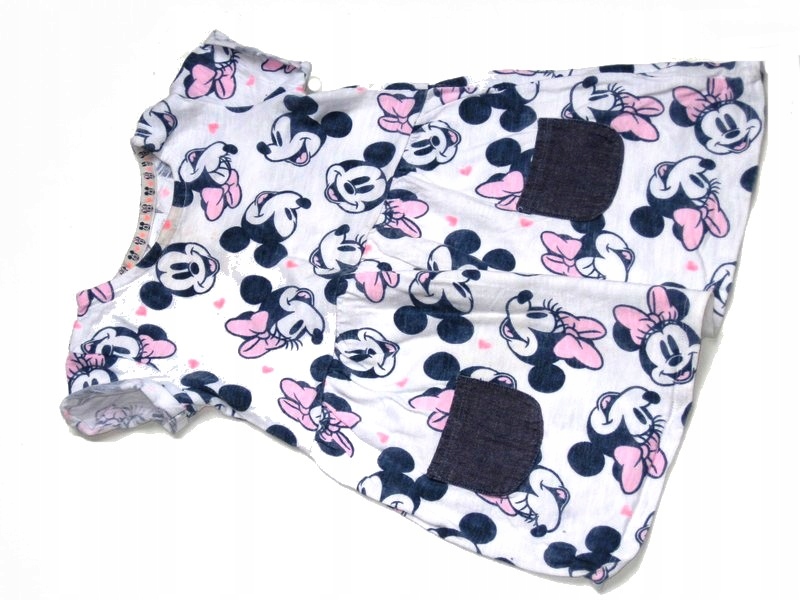 DISNEY tunika printy Minnie jeans kieszonki 80/86