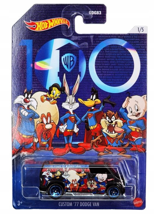 Hot Wheels Looney Tunes Zwariowane melodie Custom '77 Dodge Van HMV73 HLK29