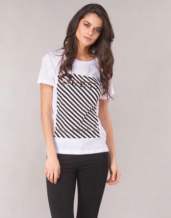 P7T081 GUESS__WDL T-SHIRT PASKI KONTRAST LOGO__S