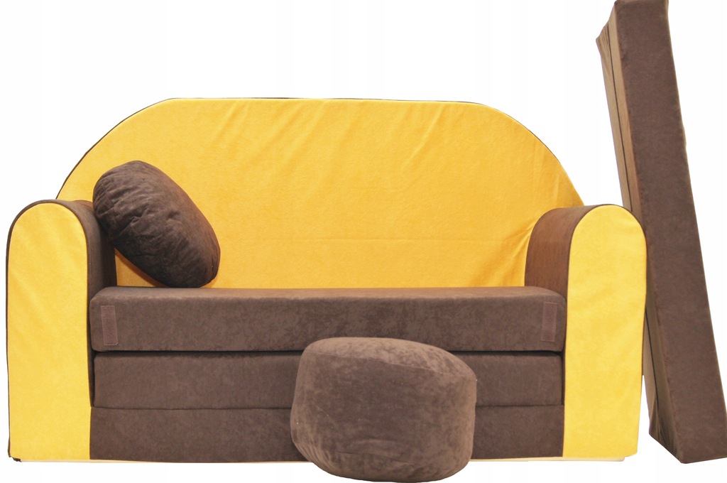 Kanapa Rozkładana dla Dzieci - Mini Sofa Piankowa z Poduszkami w Zestawie