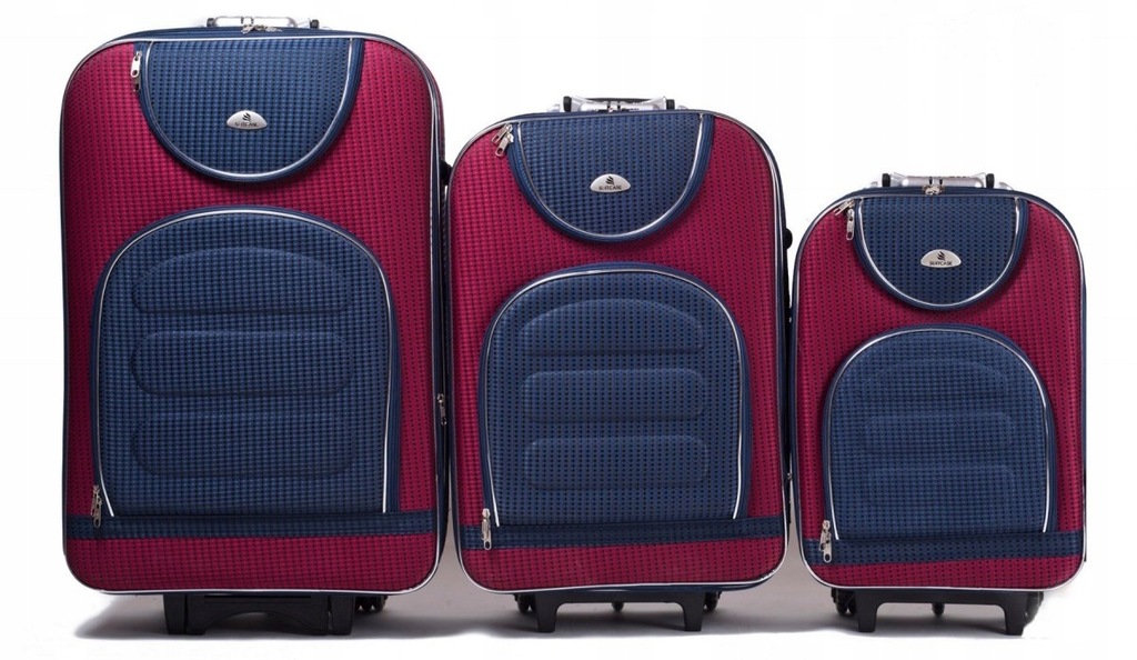C801, Zestaw 3 walizek (L,M,S), Red/Blue