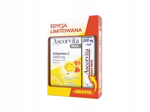 Ascorvita Max 30 tabletek + Ascorvita Max 20 tabletek musujących ZESTAW