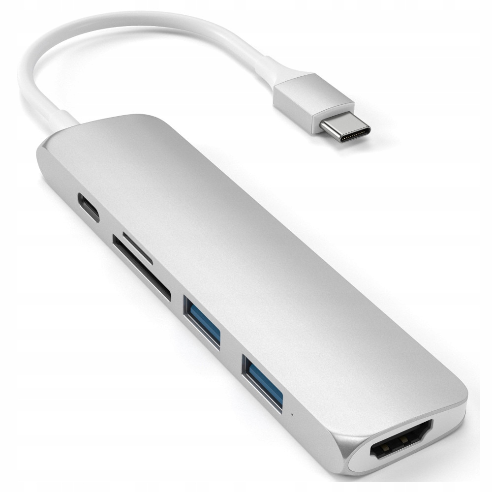 Купить АДАПТЕР SATECHI USB-C на USB, HDMI 4K, SD СЕРЕБРЯНЫЙ: отзывы, фото, характеристики в интерне-магазине Aredi.ru