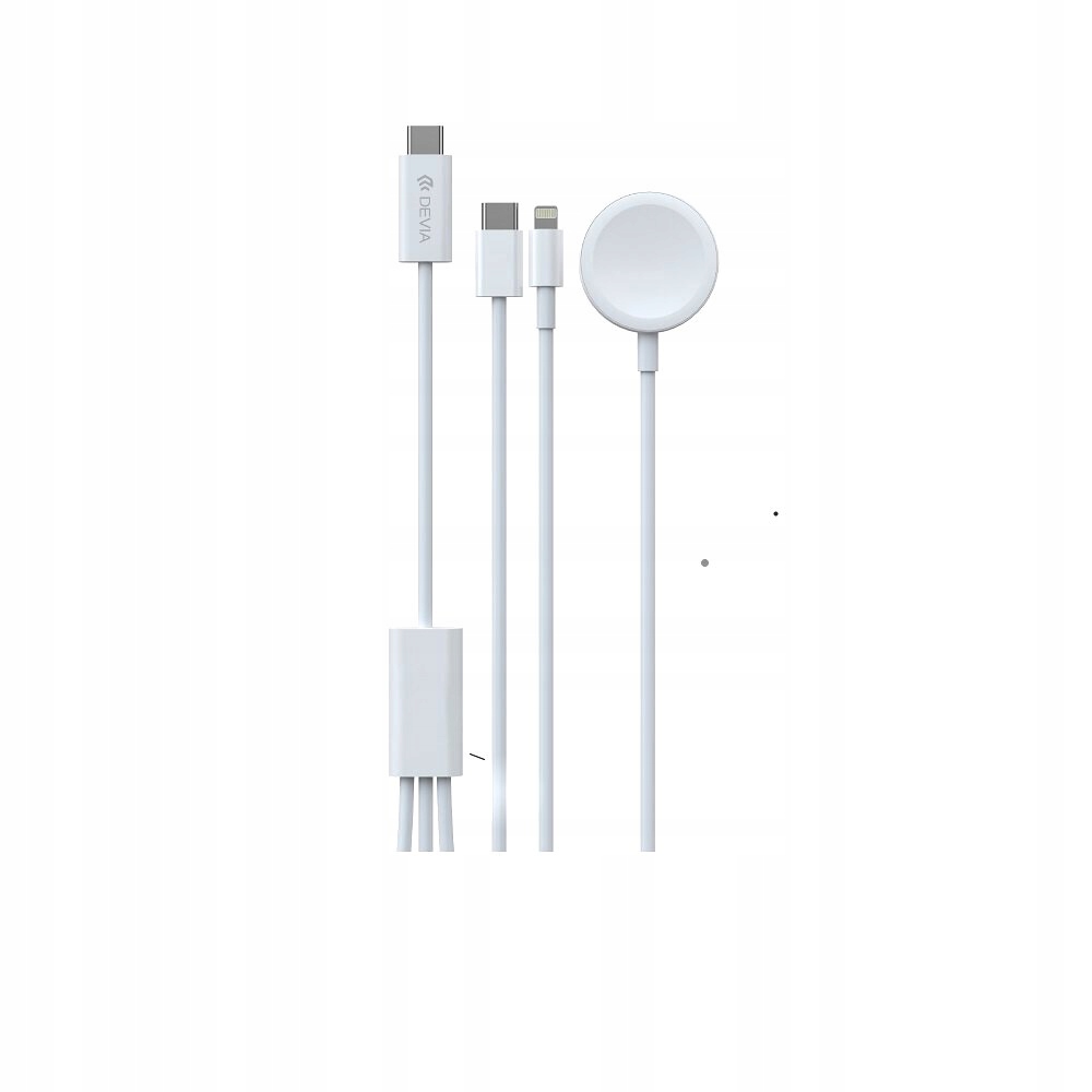 KABEL 3w1 USB TYP-C Lightning Indukcja do Apple Watch PRZEWÓD 1.2m