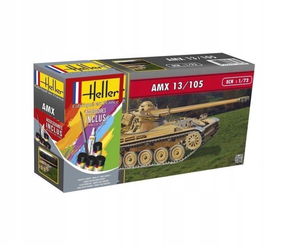 Czołg AMX 13/105 zestaw z farbami Heller