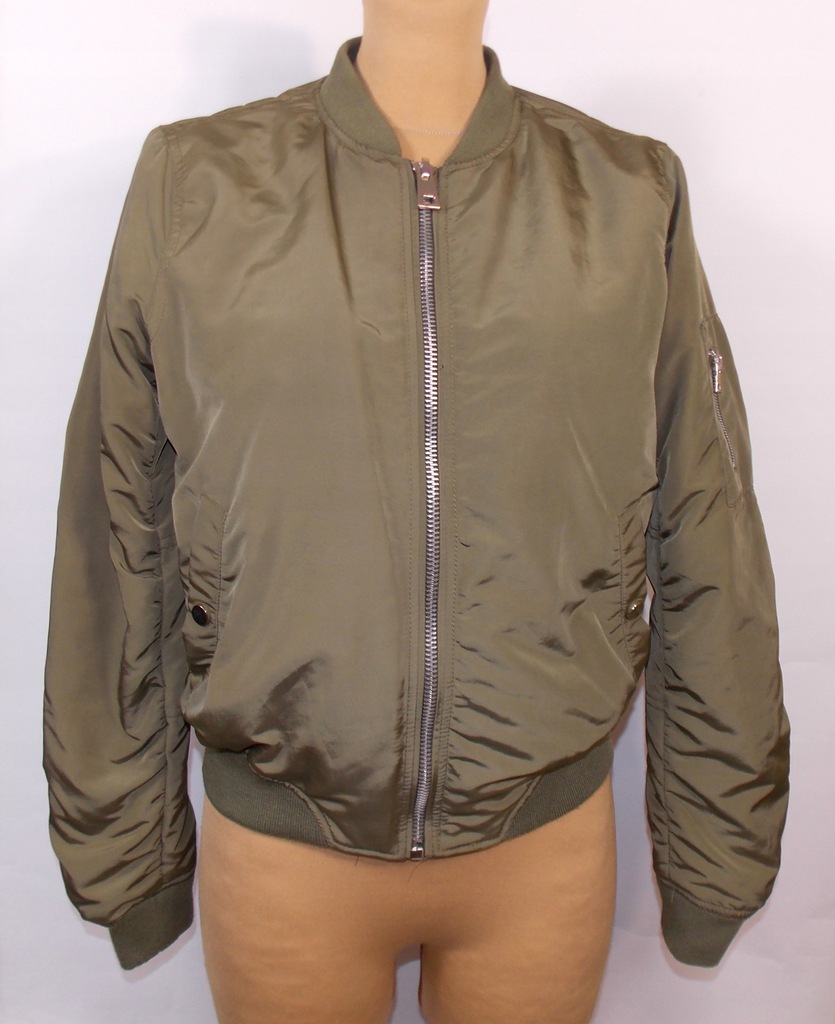 Kurtka STADIVARIUS zimowa bomber pilotka khaki 38