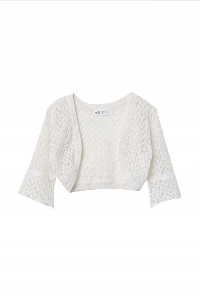 H&M sweter bolerko ażurowe 110/116