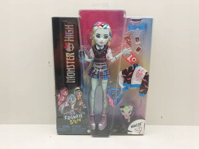 LALKA MONSTER HIGH FRANKIE STEIN + AKCESORIA HHK53