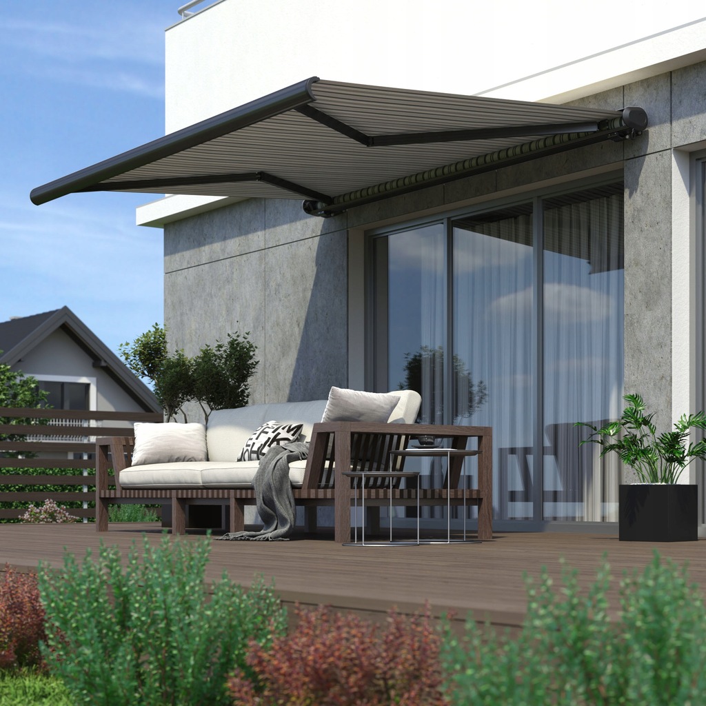 Купить Террасная маркиза с мотором 6х3,5м АНТРАЦИТ А: отзывы, фото и ...