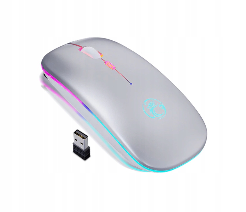 Bezprzewodowa mysz RGB slim PC Laptop 1600dpi