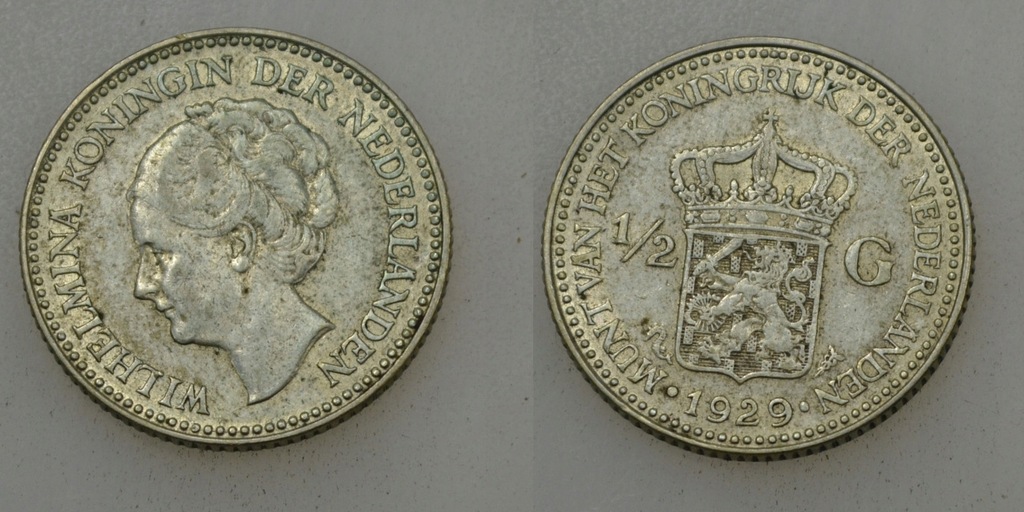 Holandia srebro 1/2 Gulden 1929 rok od 1zł i BCM