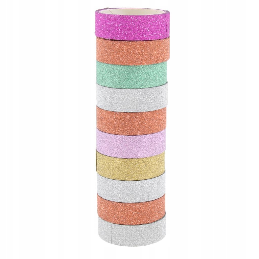 Glitter Tape Shiny Colored Masking Tape Sticky Adhesive DIY Tape Pure Color