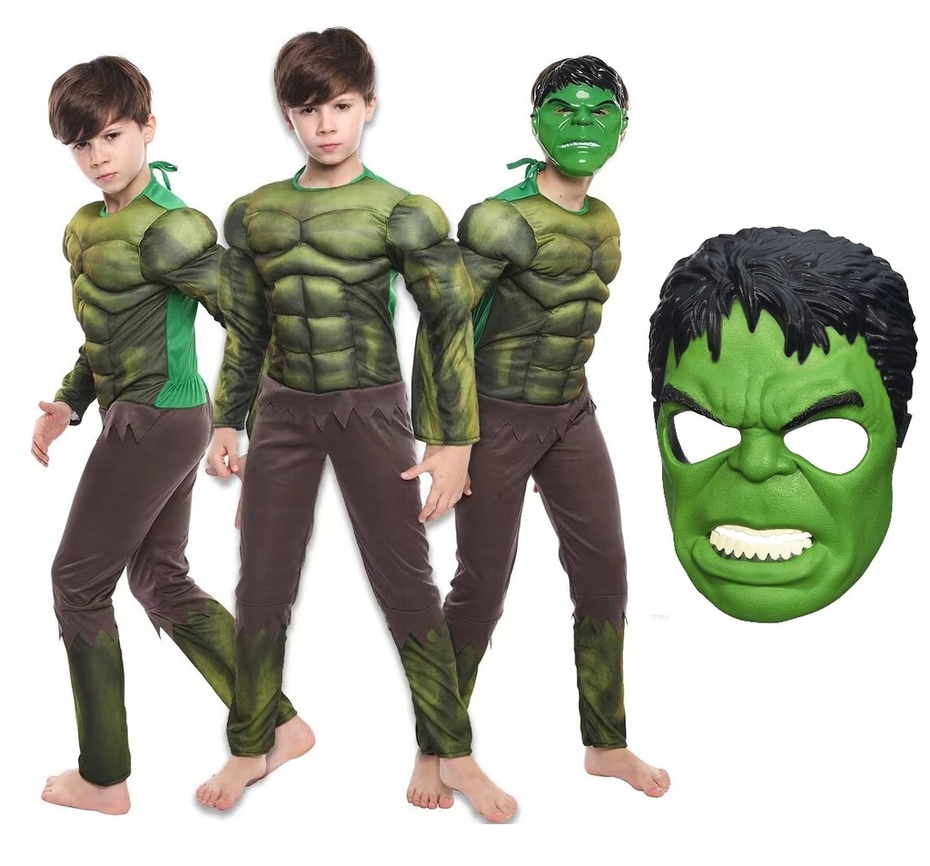 STRÓJ HULK Halk 1częściowy MASKA Mięśnie 134