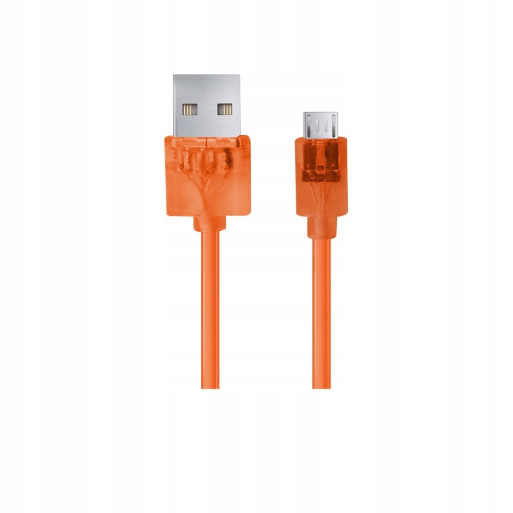 EB184O Kabel USB micro A-B 1m pomarańczowy transpa