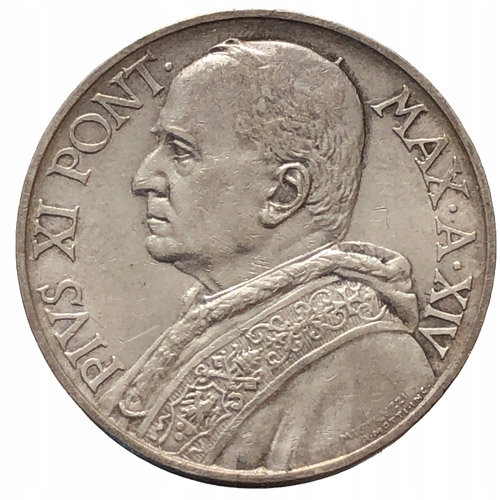 17435. Watykan - Pius XI - 10 lirów - 1935 r. Ag