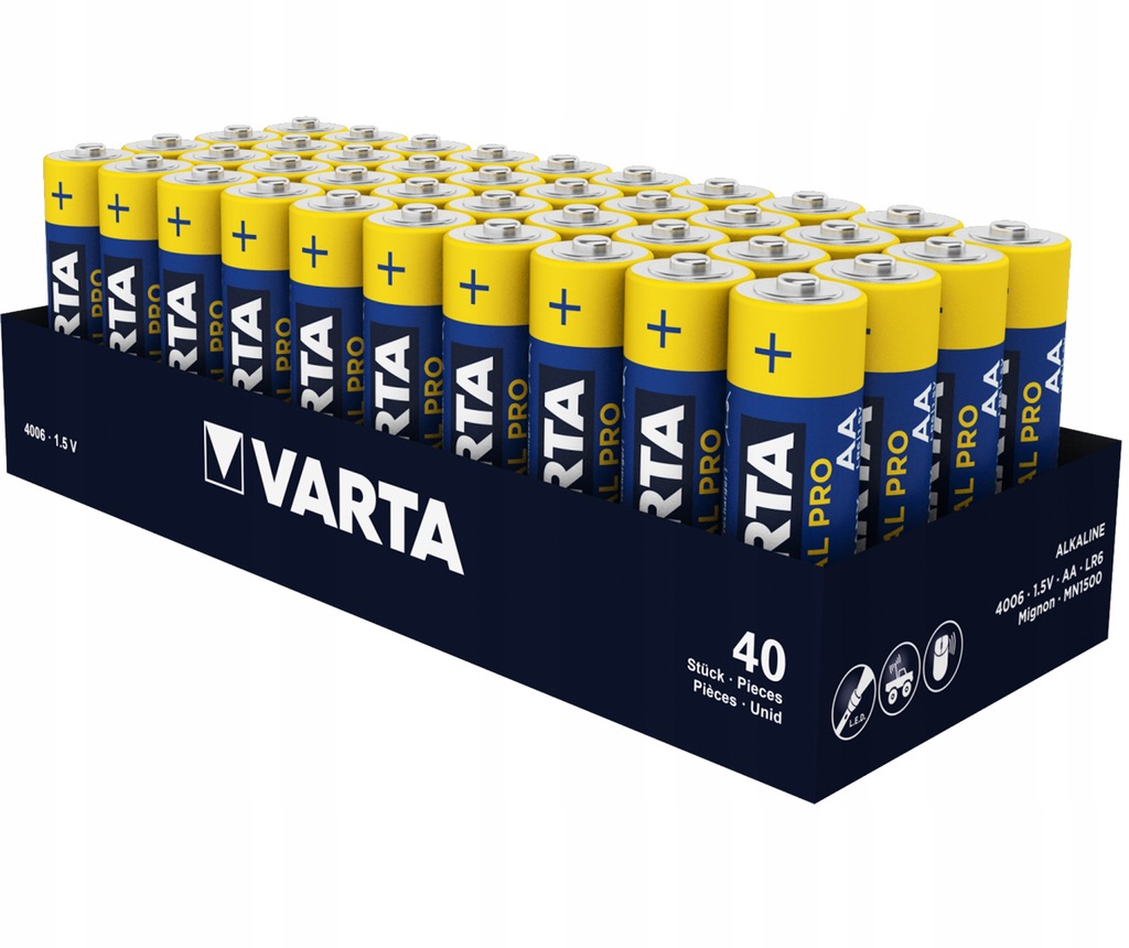 Купить 40x ПРОМЫШЛЕННЫЕ АККУМУЛЯТОРЫ VARTA LR6 R6 AA 1,5 В 2025 г.: отзывы, фото, характеристики в интерне-магазине Aredi.ru