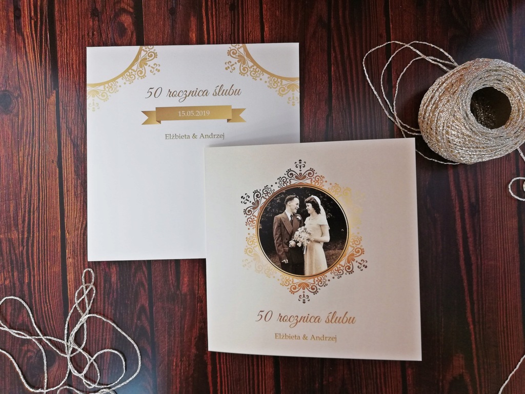 ZAPROSZENIA NA ROCZNICĘ ŚLUBU ze zdjęciem 50 40 30 - 7535627249