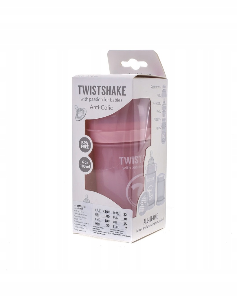 PEPCO Butelka antykolkowa Twistshake, 180ml