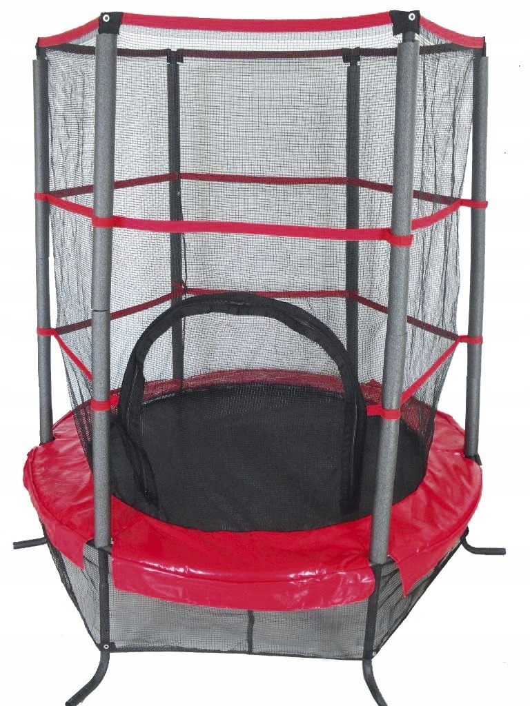 Trampolina Z Siatką Czarno-Czerwona o śr. 137 cm