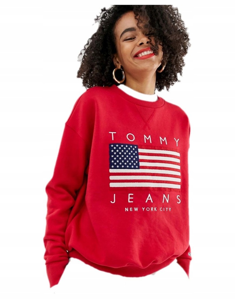 TOMMY HILFIGER BLUZA LOGO RED FLAGA M 38