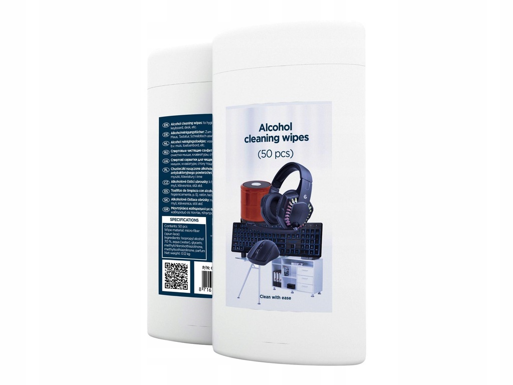 GEMBIRD CK-AWW50-01 Alcohol cleaning wipes 50 pcs micro-fiber