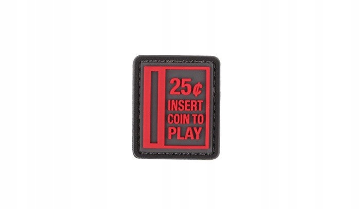 101 Inc. Naszywka 3D Insert Coin to Play Czerwony