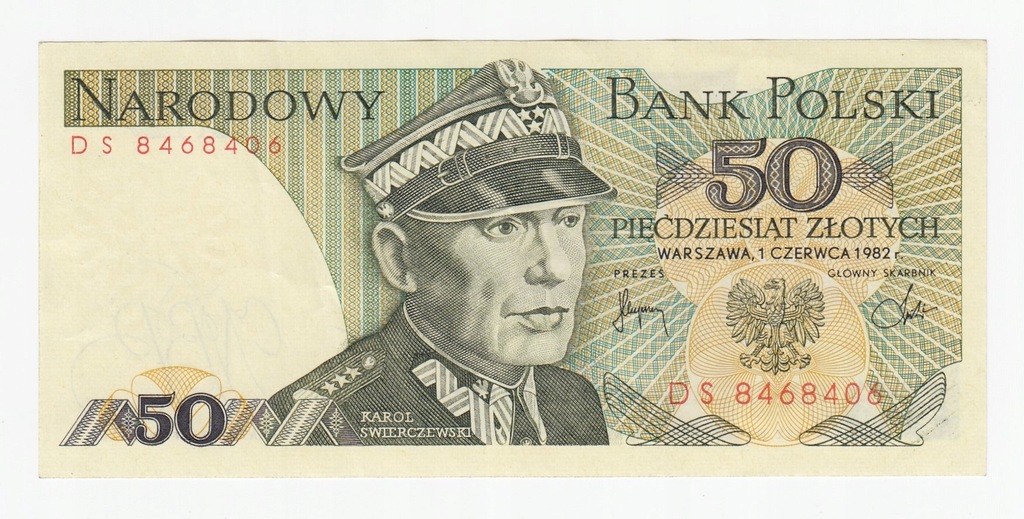 Banknot 50 zł 1986, seria DS, st. 2