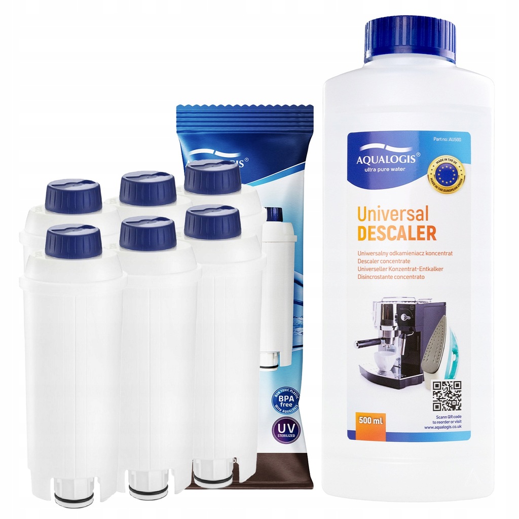Zestaw Delonghi - AL-S002 6szt, Uniwersalny Odkamieniacz 500ml