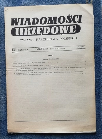 WIADOMOŚCI URZĘDOWE ZHP - 6 / 1983