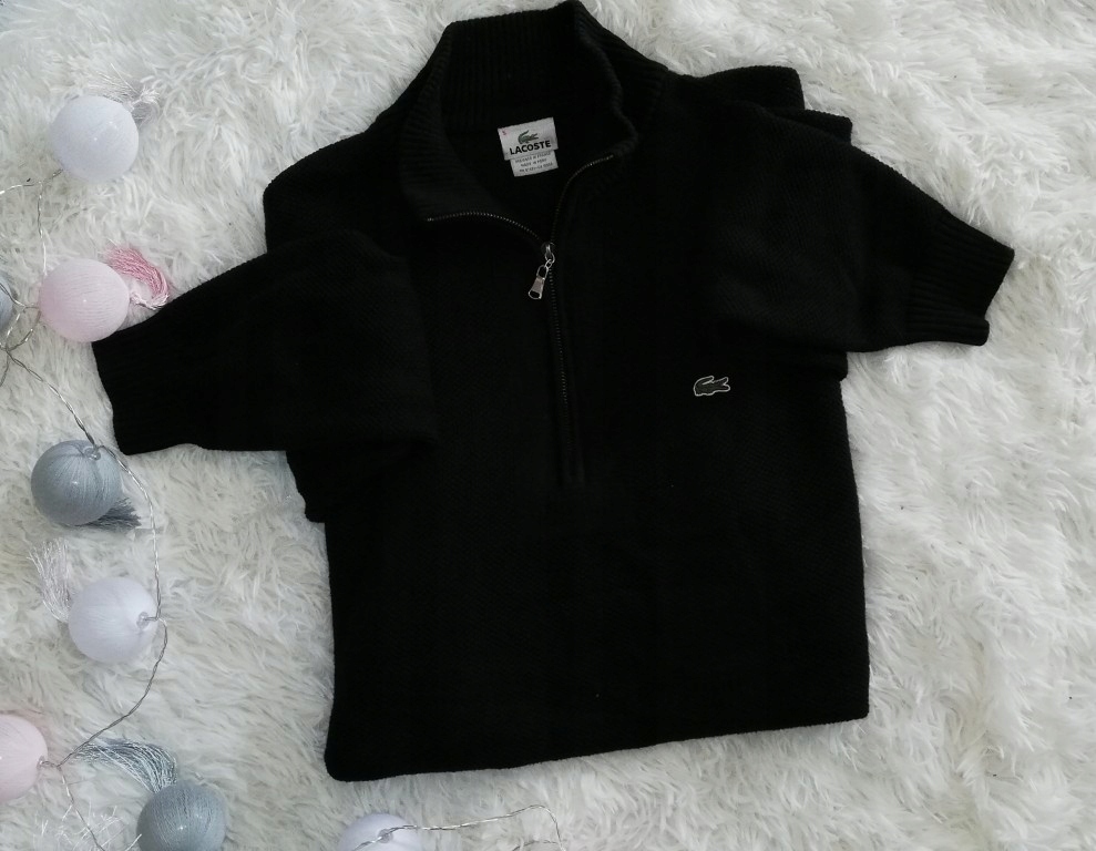 *lacoste*sweter czarny logo okazja