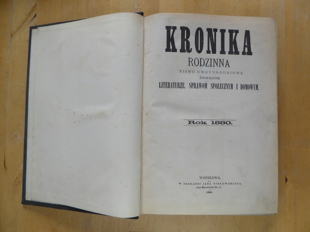 Kronika Rodzinna - Pismo dwutygodniowe - 1880 r.