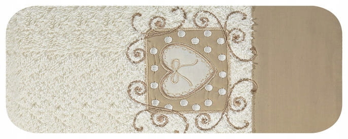 Ręcznik z bawełny kremowy NORA 50X90
