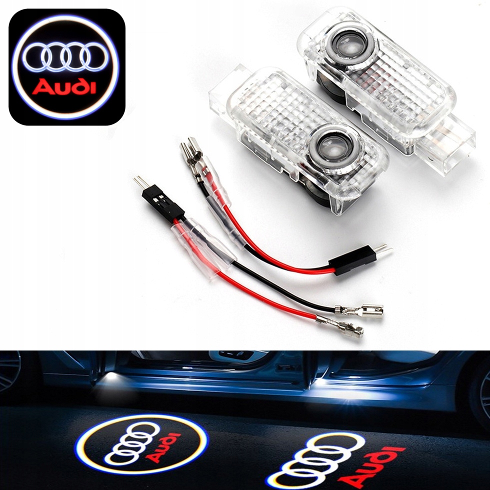 LOGO LED LAMPKI X2 DRZWI AUDI A3 8L 8P A7 Q3 Q5 Q7 TT A4 B6 B7 A6 C5 C6 C7