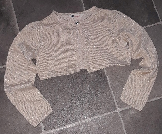 H&M jasnozłote bolerko sweterek 110/116