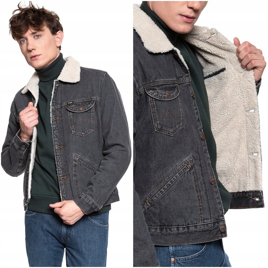 WRANGLER 124MJ SHERPA MĘSKA KURTKA JEANSOWA XXL