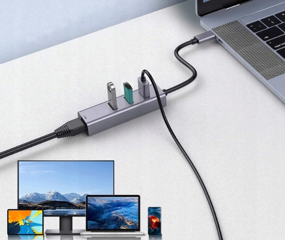 Купить USB-C 3.1 LAN 1000 Мбит/с Ethernet адаптер RJ45 HUB: отзывы, фото, характеристики в интерне-магазине Aredi.ru