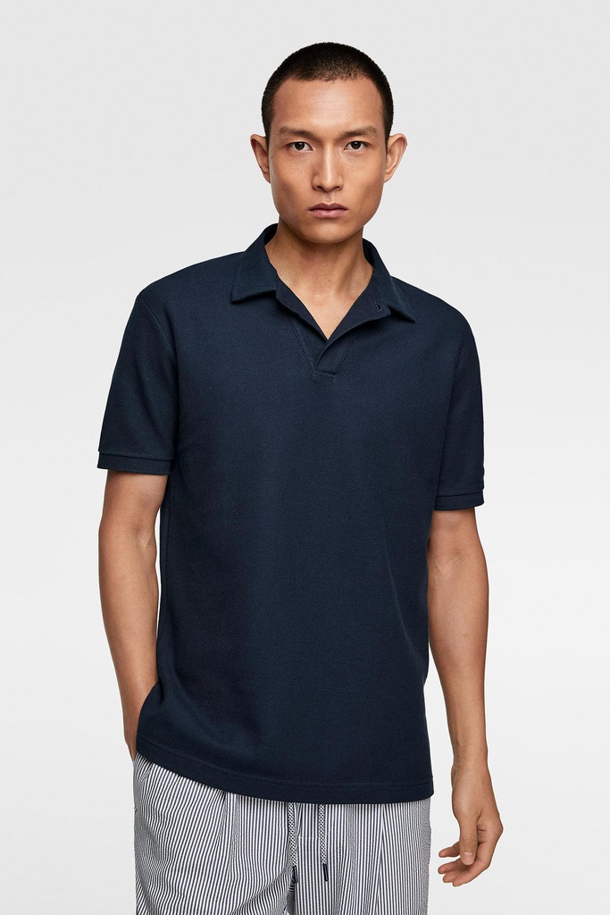 07Q111 ZARA MAN__MJ7 KOSZULKA POLO STRUKTURA__M